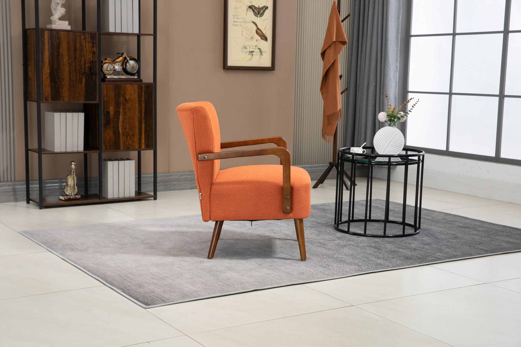 COOLMORE Wood Frame Armchair,  Modern Accent Chair Lounge Chair for Living Room