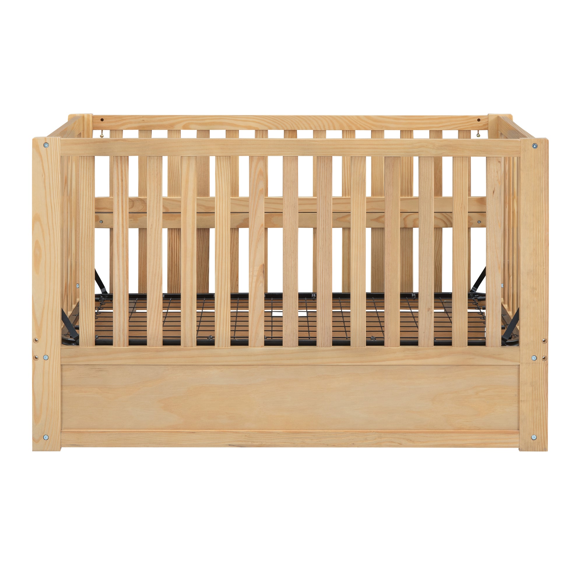 Crib with Drawers and 3 Height Options, Natural