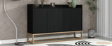 TREXM Modern Sideboard Elegant Buffet Cabinet with Large Storage Space for Dining Room, Entryway (Black)