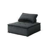 Anna Black Velvet Set of 2 Armless Lounge Chair