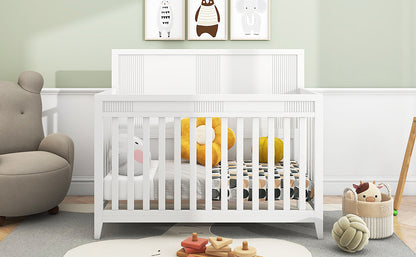 Certified Baby Safe Crib, Pine Solid Wood, Non-Toxic Finish, Snow White