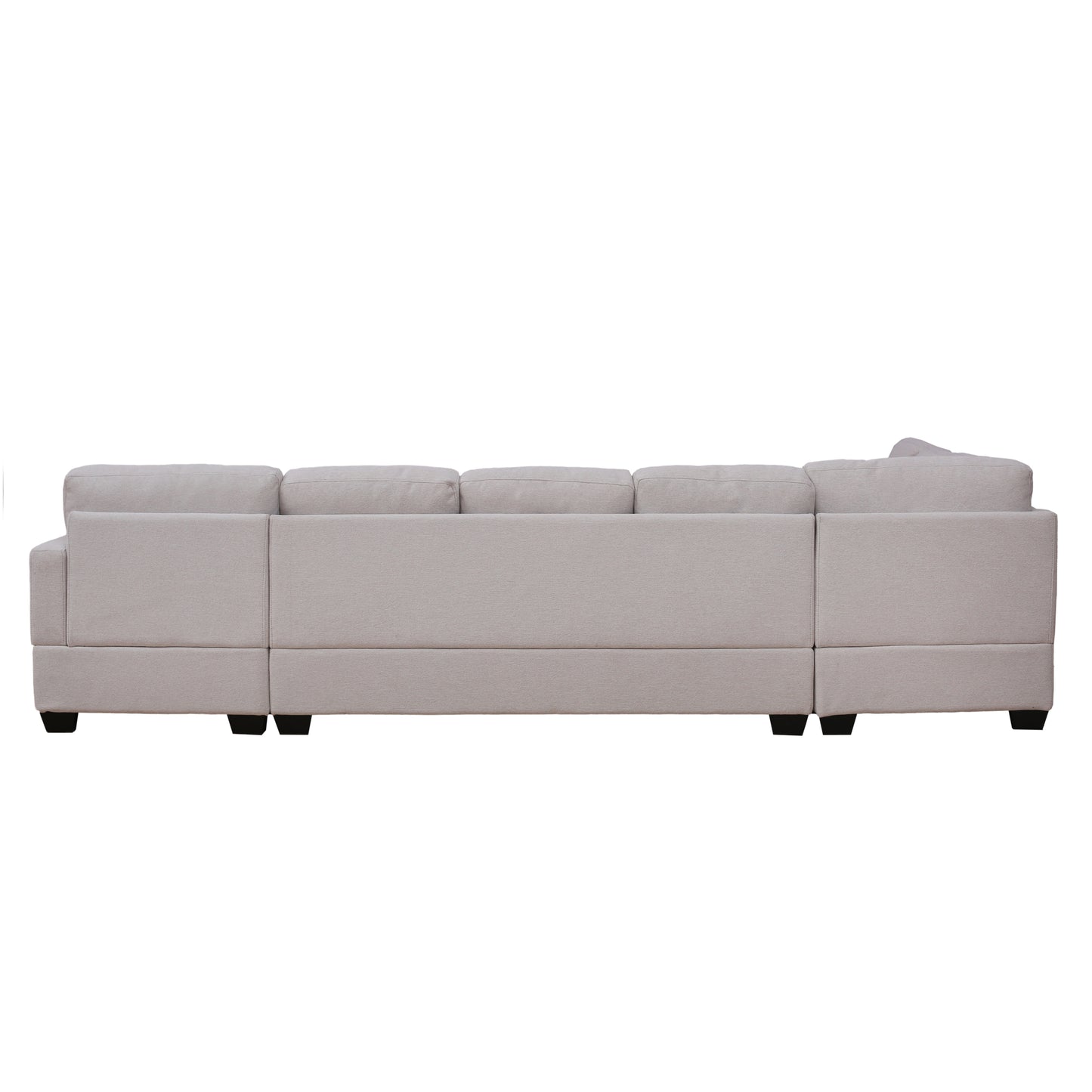 Ustyle Modern Large Upholstered  U-Shape Sectional Sofa, Extra Wide Chaise Lounge Couch,  Beige