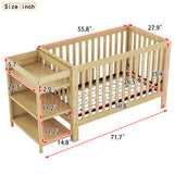 Convertible Crib with Changing Table, Natural