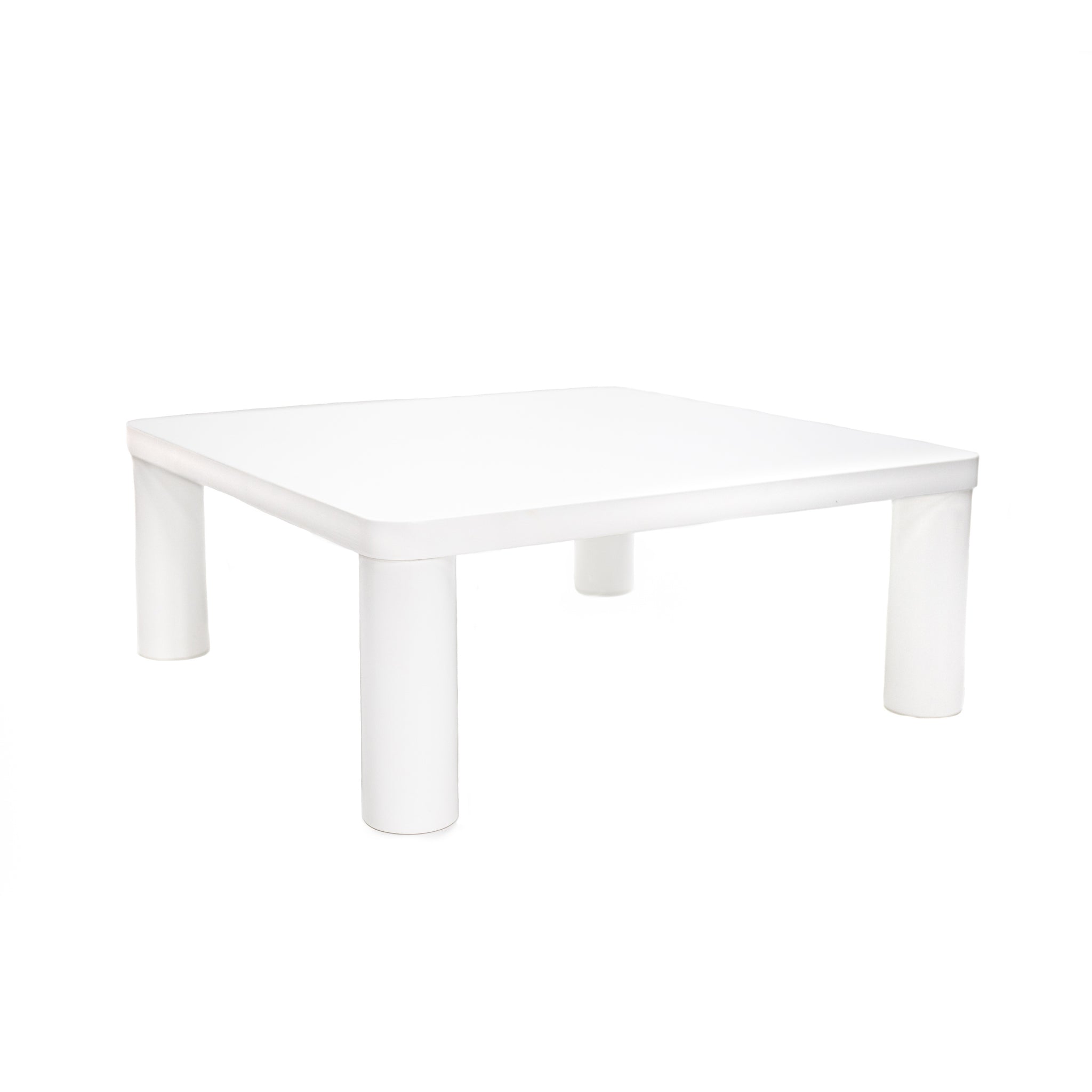 Cream White Coffe Table, 33.5" Modern Minimalist Square Coffee Tables for Living Room Home Office, Sturdy Durable Low Table for Sitting on The Floor, Tatami Floor Tables