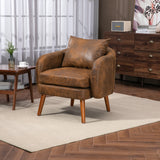 COOLMORE Wood Frame Armchair,  Modern Accent Chair Lounge Chair for Living Room