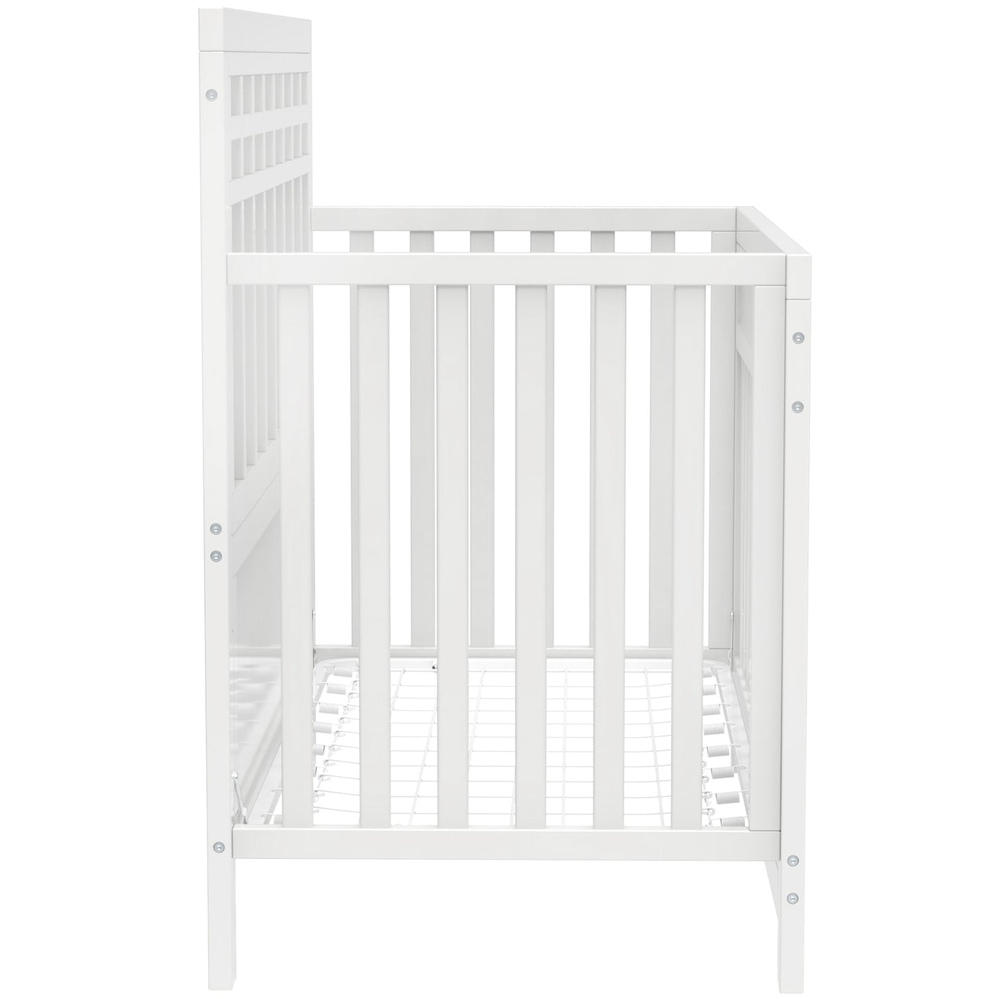 Certified Baby Safe Crib, Pine Solid Wood, Non-Toxic Finish, Snow White