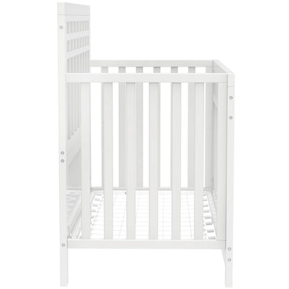 Certified Baby Safe Crib, Pine Solid Wood, Non-Toxic Finish, Snow White