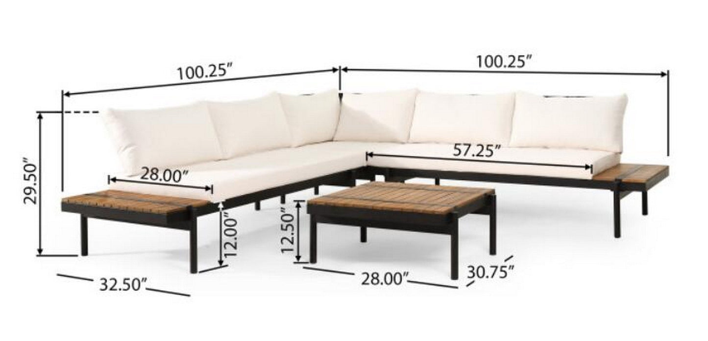 THEO 5 SEATER SECTIONAL SOFA SET WITH CUSHIONS