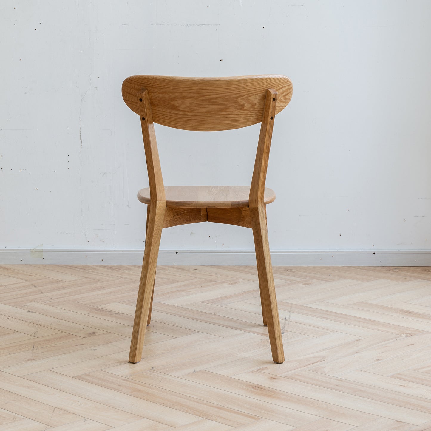 Dining chair wooden FAS grade oak natural wood made in North America 100% dirt-free wood chair solid chair table chair wooden living room chair simple and natural 46.5 * 54 * 80cm (4 pcs/box)