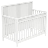 Certified Baby Safe Crib, Pine Solid Wood, Non-Toxic Finish, Snow White