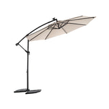 10ft Solar LED Offset Hanging Market Patio Umbrella  ( khaki )