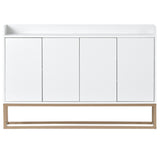 TREXM Modern Sideboard Elegant Buffet Cabinet with Large Storage Space for Dining Room, Entryway (White)