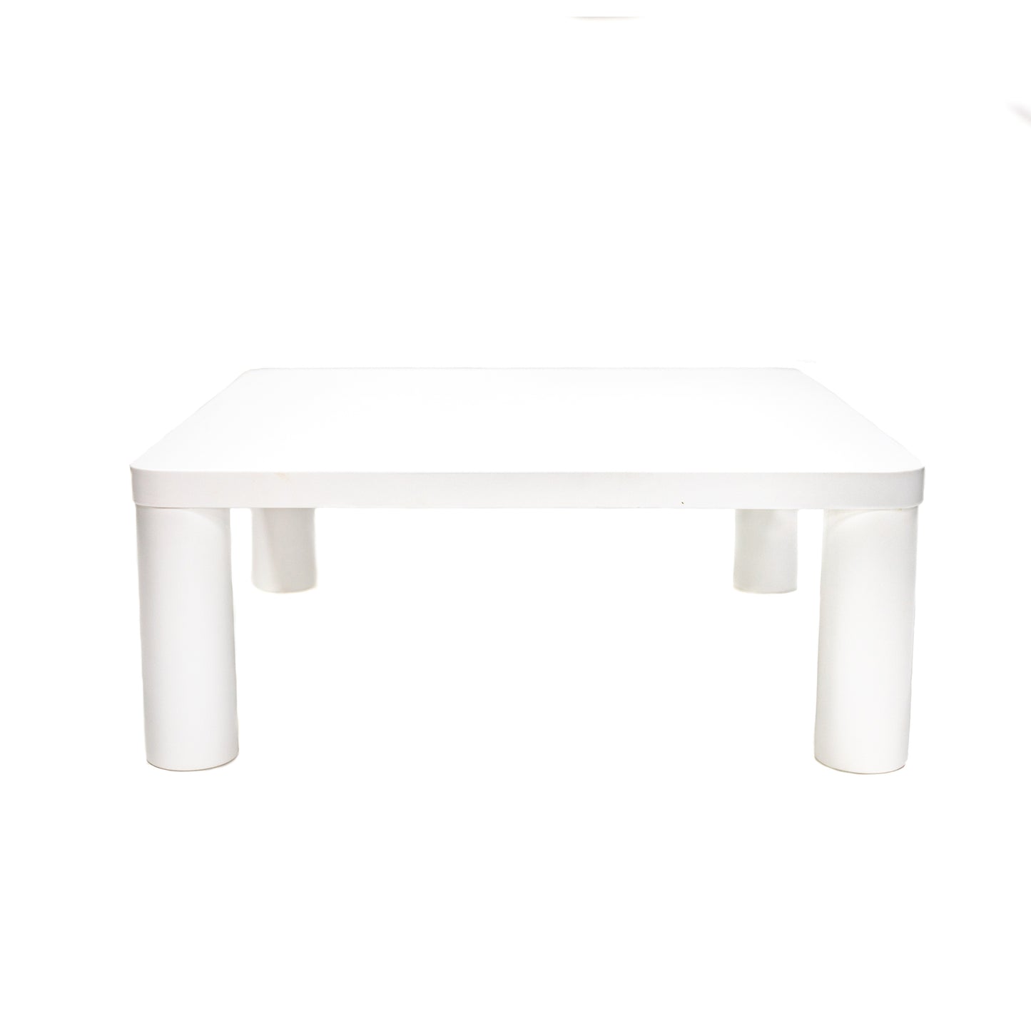 Cream White Coffe Table, 33.5" Modern Minimalist Square Coffee Tables for Living Room Home Office, Sturdy Durable Low Table for Sitting on The Floor, Tatami Floor Tables