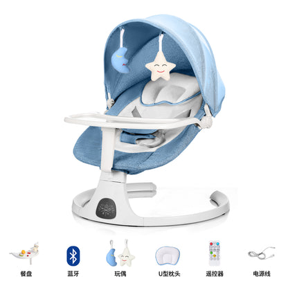 Glavbiku Electric Baby Swing for Infants,Bluetooth Swing Baby Rocking Chair with Intelligent Timing,Gray