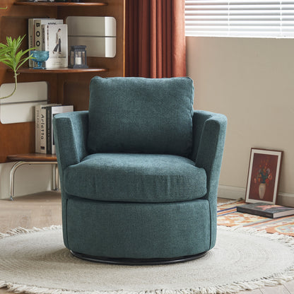 Swivel Barrel Chair, Comfy Round Accent Sofa Chair for Living Room, 360 Degree Swivel Barrel Club Chair, Leisure Arm Chair for Nursery, Hotel, Bedroom, Office, Lounge(Emerald)