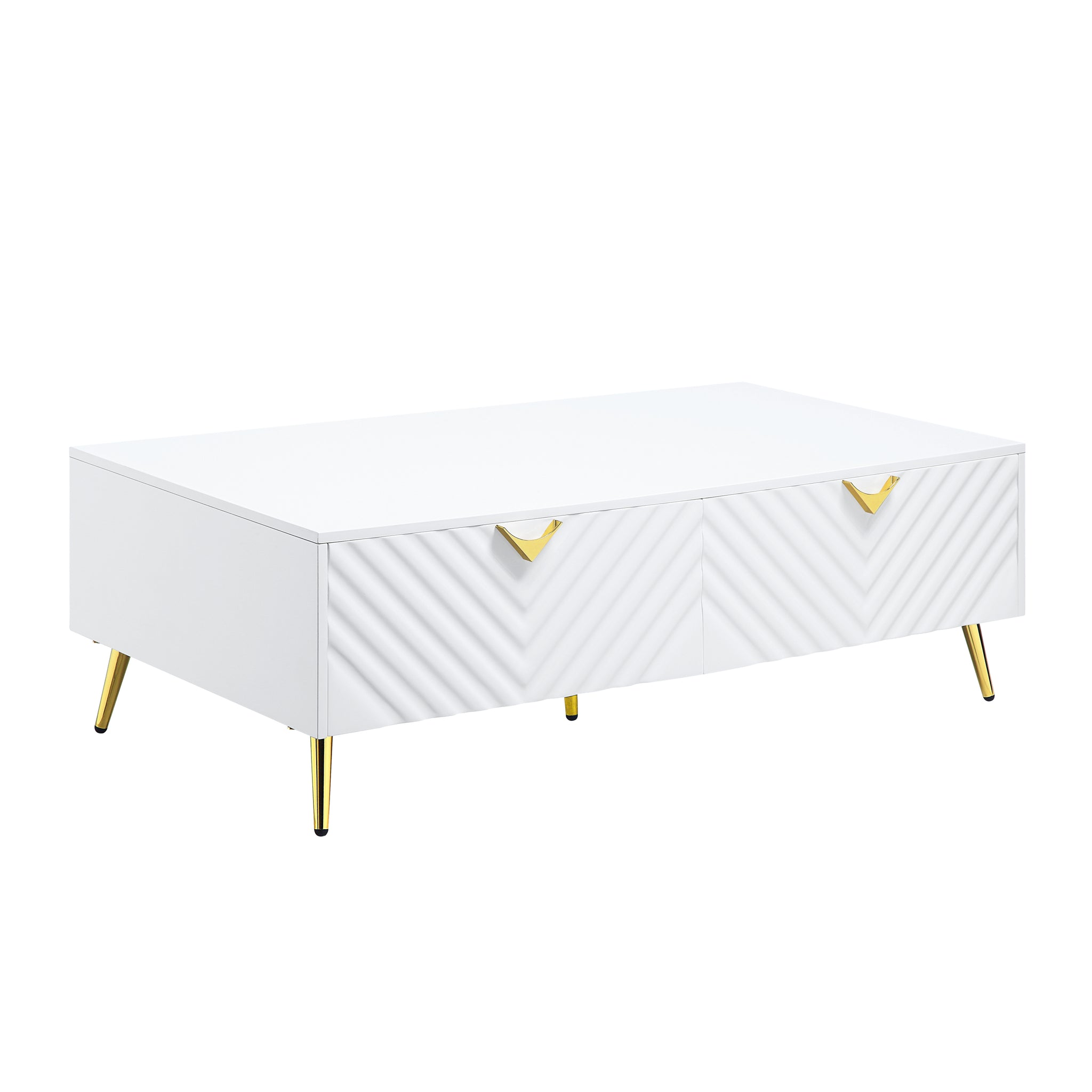 ACME Gaines Coffee Table, White High Gloss Finish LV01139