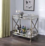 ACME Kristensen Serving Cart, Antique Gold & Mirror 98352