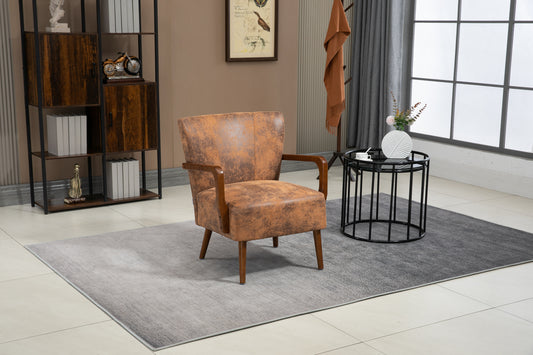 COOLMORE Wood Frame Armchair,  Modern Accent Chair Lounge Chair for Living Room