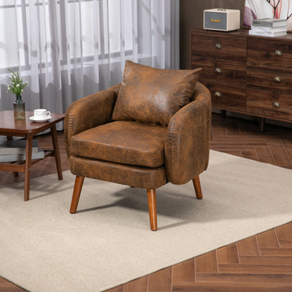 COOLMORE Wood Frame Armchair,  Modern Accent Chair Lounge Chair for Living Room