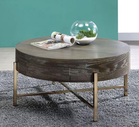 ACME Weyton Coffee Table, Dark Oak & Champagne 82955