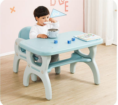 Premium Kids Learning Desk and Chair Set  blue color Ideal for Preschoolers, Home Use, and Kindergarten