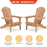 Wooden Outdoor Folding Adirondack Chair Set of 2 Wood Lounge Patio Chair for Garden,Garden, Lawn, Backyard, Deck, Pool Side, Fire Pit,Half Assembled,