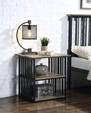 Glavbiku Zudora Nightstand, Antique Oak & Black Finish BD01749