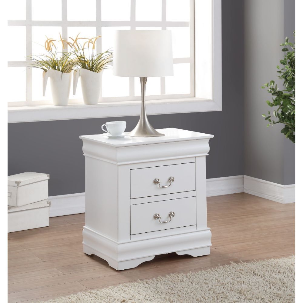 ACME Louis Philippe Nightstand in White 23833